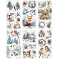 6 Sheets Rub On Transfer Sticker, Winter Snow Elk Decal for DIY Scrapbooking Photo Albums Furniture,15 * 30cm