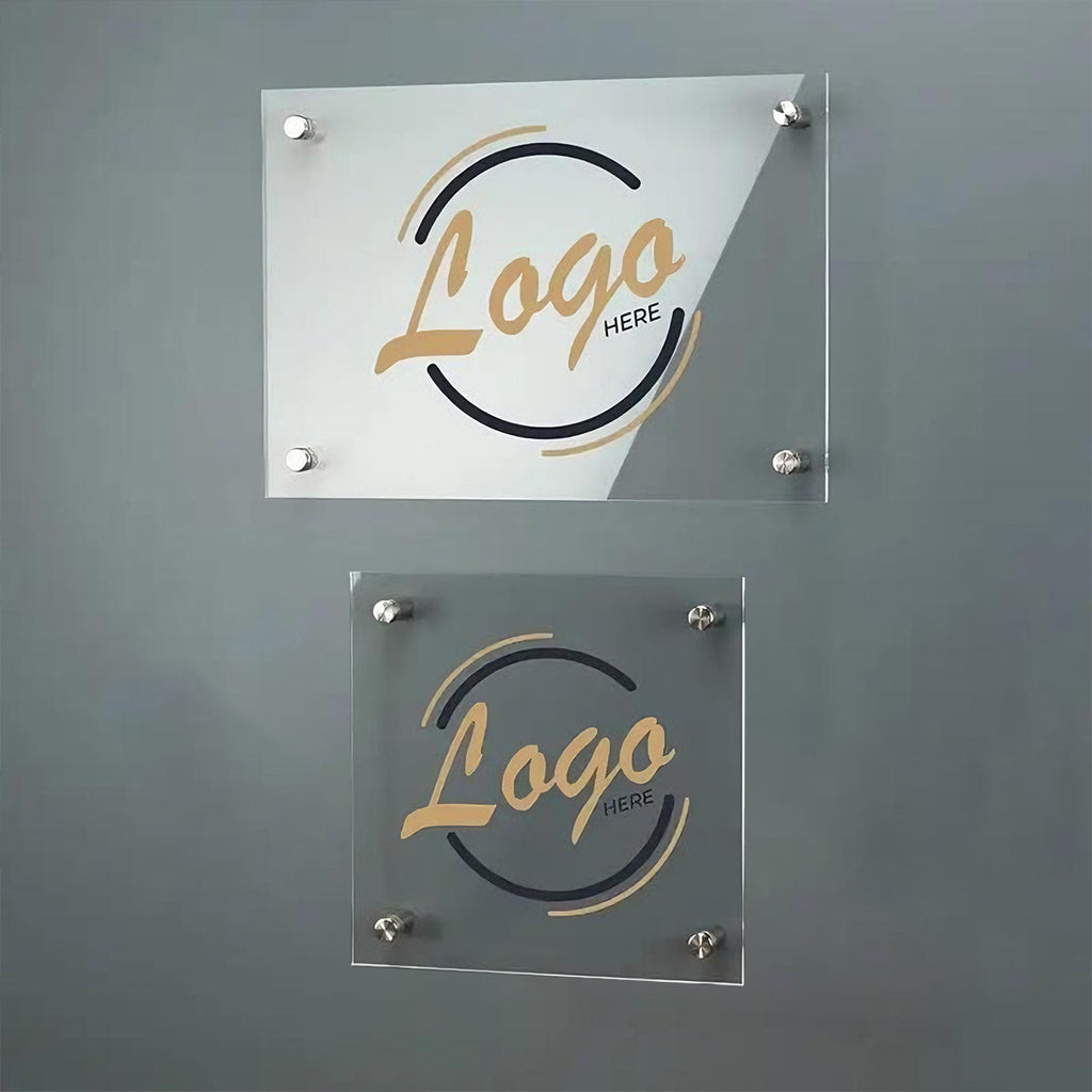 Custom Square Acrylic Business Logo Sign -Waterproof, Hardware -Floating Company Wall Plaque Decor, Personalized Acrylic Office Door Printed SignStorefront Branding