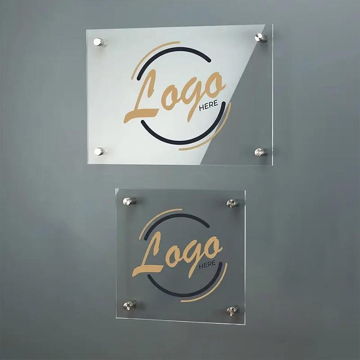 Custom Square Acrylic Business Logo Sign -Waterproof, Hardware -Floating Company Wall Plaque Decor, Personalized Acrylic Office Door Printed SignStorefront Branding