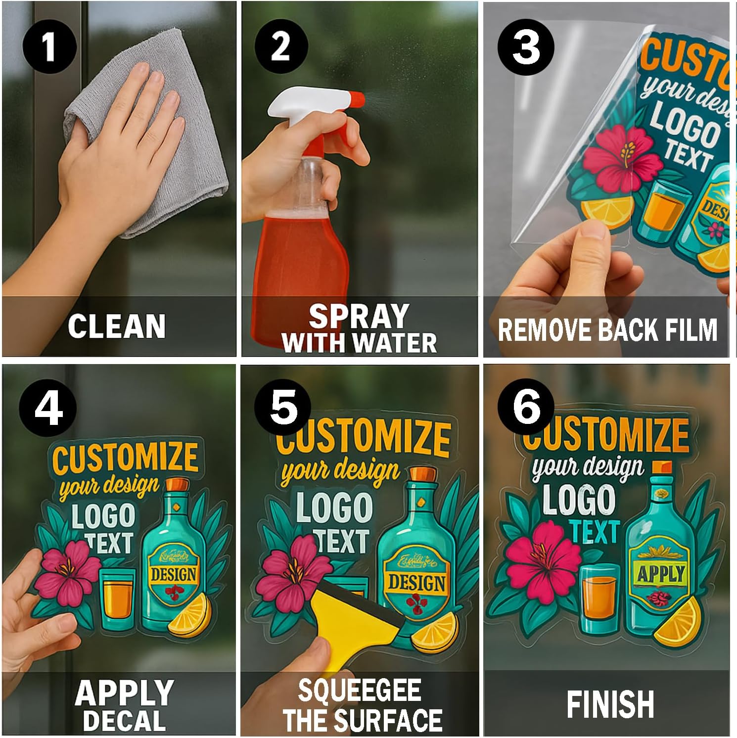 Persionalizd Static Cling for window/car 1-22" squre