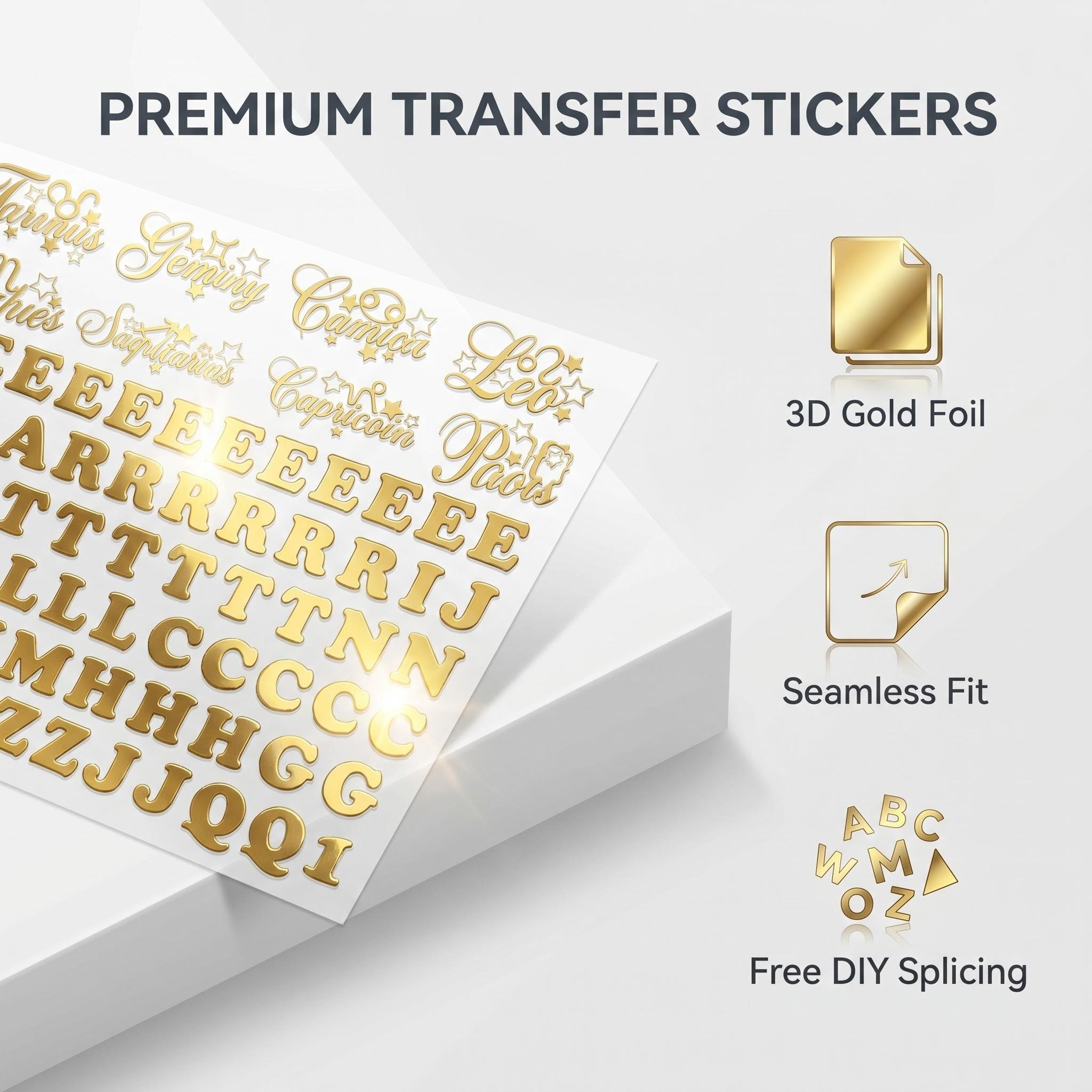 Custom Foil Transfer Stickers 1"-12" squar